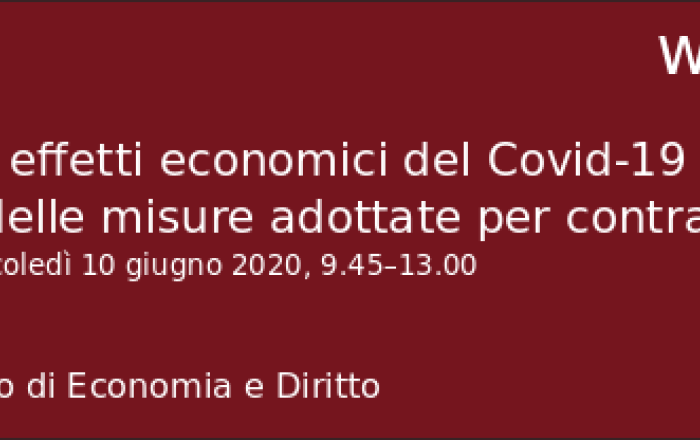 Webinar - Gli effetti economici del Covid-19 e delle misure adottate per contrastarlo
